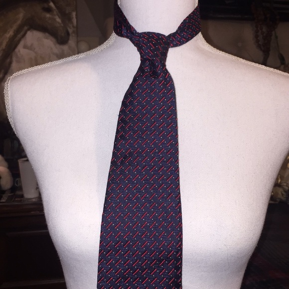 Navy blue silk tie - Picture 2 of 5